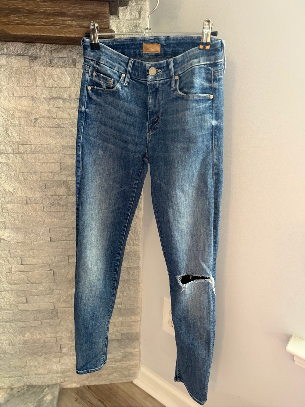 MOTHER Jeans with Knee Distressing